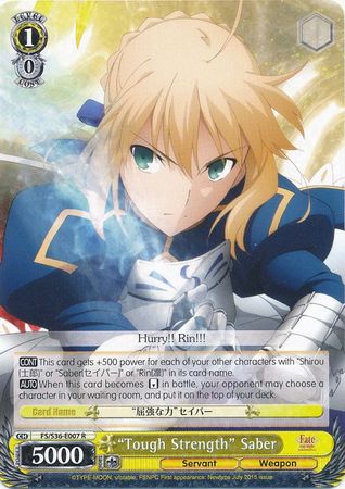 Tough Strength Saber FS S36 E007 Rare R Weiss Schwarz Fate Stay Night Unlimited Blade Works Vol 2 Tough Strength Saber FS S36 E007 Rare R Weiss Schwarz Fate Stay Night Unlimited Blade Works Vol 2