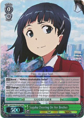 Suguha Cheering On Her Brother SAO S26 E024R Triple Rare RRR Suguha Cheering On Her Brother SAO S26 E024R Triple Rare RRR