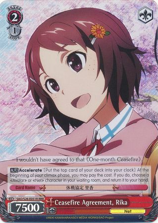 Ceasefire Agreement Rika SAO S26 E051R Triple Rare RRR Ceasefire Agreement Rika SAO S26 E051R Triple Rare RRR