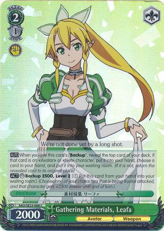 Gathering Materials Leafa SAO SE23 E06 Common C Foil Weiss Schwarz Sword Art Online II Gathering Materials Leafa SAO SE23 E06 Common C Foil Weiss Schwarz Sword Art Online II
