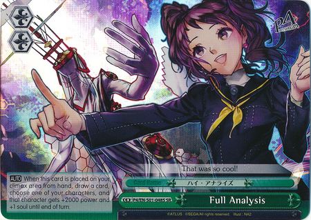 Full Analysis P4 EN S01 048S Super Rare SR Weiss Schwarz Persona 4 Full Analysis P4 EN S01 048S Super Rare SR Weiss Schwarz Persona 4