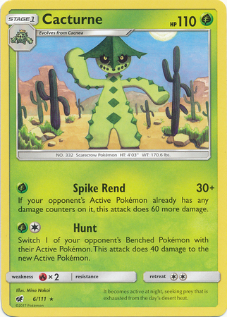 Cacturne (carta rara do tipo Grama/Planta) - Pokémon TCG Cards (original em  português)