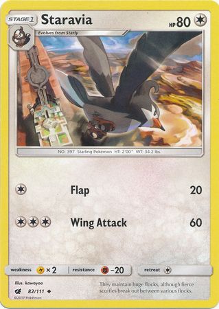 Staravia 82 111 Uncommon Sun Moon Crimson Invasion Singles Staravia 82 111 Uncommon Sun Moon Crimson Invasion Singles