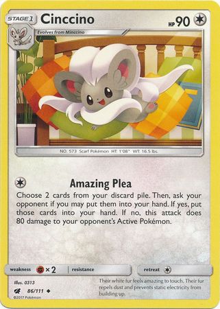 Cinccino 86 111 Uncommon Sun Moon Crimson Invasion Singles Cinccino 86 111 Uncommon Sun Moon Crimson Invasion Singles