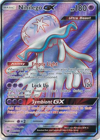 Nihilego GX 114/111 Pokémon TCG Crimson Invasion Rainbow Rare Near Min