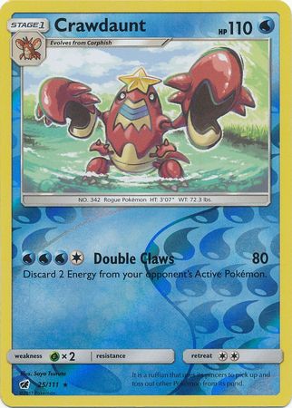 Crawdaunt 25 111 Rare Reverse Holo Sun Moon Crimson Invasion Reverse Holo Singles Crawdaunt 25 111 Rare Reverse Holo Sun Moon Crimson Invasion Reverse Holo Singles