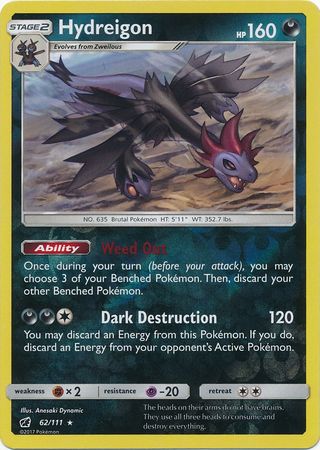 Hydreigon 62 111 Rare Reverse Holo Sun Moon Crimson Invasion Reverse Holo Singles Hydreigon 62 111 Rare Reverse Holo Sun Moon Crimson Invasion Reverse Holo Singles