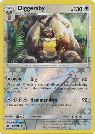 - Uncommon XY 112/146 Reverse Foil Diggersby 