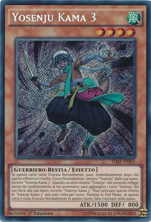 Yosenju Kama 3 THSF IT005 Secret Rare 1st Edition Italian Yugioh Cards Yosenju Kama 3 THSF IT005 Secret Rare 1st Edition Italian Yugioh Cards