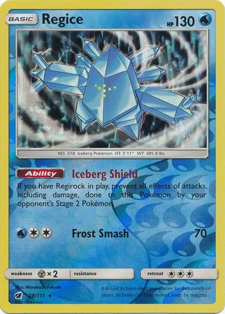 Regice 28 111 Holo Rare Reverse Holo Regice 28 111 Holo Rare Reverse Holo