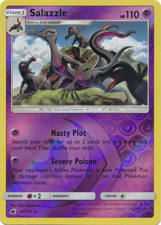 Salazzle 47 111 Holo Rare Reverse Holo Sun Moon Crimson Invasion Reverse Holo Singles Salazzle 47 111 Holo Rare Reverse Holo Sun Moon Crimson Invasion Reverse Holo Singles