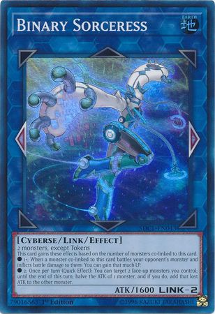 Binary Sorceress SDCL EN043 Super Rare 1st Edition Cyberse Link Singles Binary Sorceress SDCL EN043 Super Rare 1st Edition Cyberse Link Singles