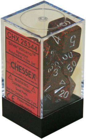 Chessex Speckled Silver Volcano Set of 7 Dice CHX25344 Dice Life Counters Tokens Chessex Speckled Silver Volcano Set of 7 Dice CHX25344 Dice Life Counters Tokens