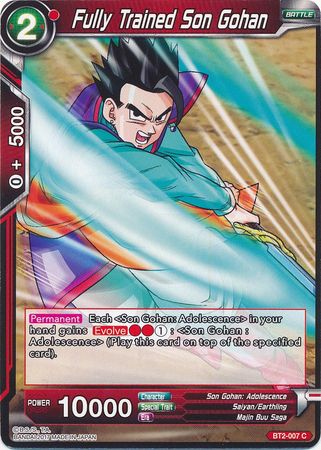 Fully Trained Son Gohan BT2 007 Common Union Force Singles Fully Trained Son Gohan BT2 007 Common Union Force Singles