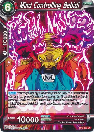 Mind Controlling Babidi BT2 022 Uncommon Union Force Singles Mind Controlling Babidi BT2 022 Uncommon Union Force Singles