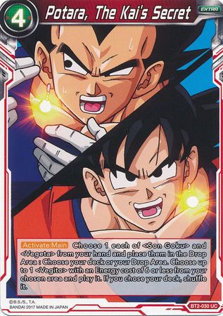 Potara The Kai s Secret BT2 030 Uncommon Potara The Kai s Secret BT2 030 Uncommon