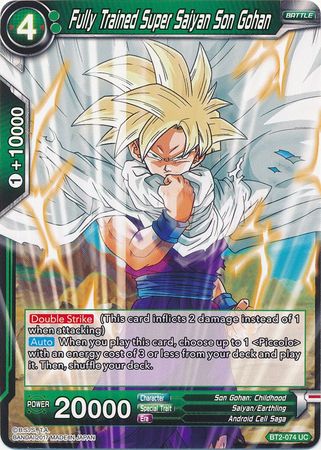 Fully Trained Super Saiyan Son Gohan BT2 074 Uncommon Union Force Singles Fully Trained Super Saiyan Son Gohan BT2 074 Uncommon Union Force Singles