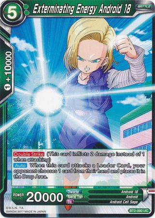 Exterminating Energy Android 18 BT2 090 Uncommon Union Force Singles Exterminating Energy Android 18 BT2 090 Uncommon Union Force Singles