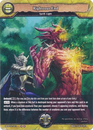 Righteous End DB BT02 023 Uncommon U Booster Pack Vol 2 Oath of Blood Singles Righteous End DB BT02 023 Uncommon U Booster Pack Vol 2 Oath of Blood Singles