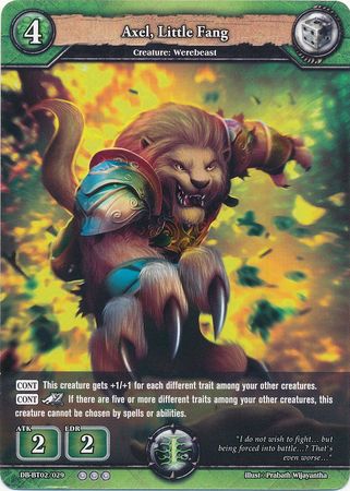 Axel Little Fang DB BT02 029 Rare R Booster Pack Vol 2 Oath of Blood Singles Axel Little Fang DB BT02 029 Rare R Booster Pack Vol 2 Oath of Blood Singles