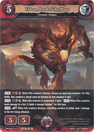 Eldrun Lord of the Blaze DB BT02 073 Double Rare RR Booster Pack Vol 2 Oath of Blood Singles Eldrun Lord of the Blaze DB BT02 073 Double Rare RR Booster Pack Vol 2 Oath of Blood Singles