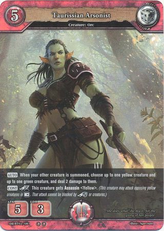 Taurissian Arsonist DB BT02 081 Uncommon U Foil Taurissian Arsonist DB BT02 081 Uncommon U Foil