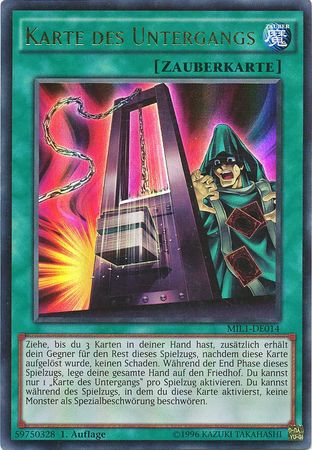 Karte des Untergangs MIL1 DE014 Ultra Rare 1st Edition German Yugioh Cards Karte des Untergangs MIL1 DE014 Ultra Rare 1st Edition German Yugioh Cards