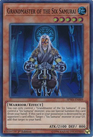 Grandmaster of the Six Samurai SPWA EN009 Super Rare 1st Edition Spirit Warriors Singles Grandmaster of the Six Samurai SPWA EN009 Super Rare 1st Edition Spirit Warriors Singles