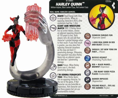 Heroclix Harley Quinn Gotham Girls set HIVE Commander #025 Uncommon fig w/card! 