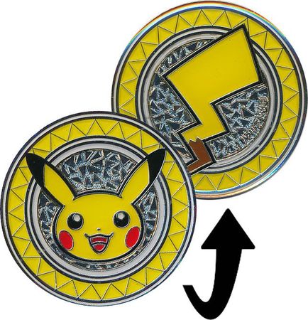 Pokemon Pikachu Silver Mirror Foil Coin!! 