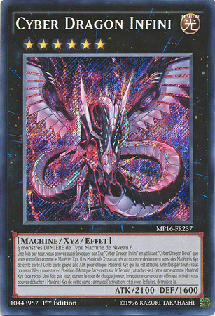 Cyber Dragon Infini MP16 FR237 Secret Rare 1st Edition French Yugioh Cards Cyber Dragon Infini MP16 FR237 Secret Rare 1st Edition French Yugioh Cards