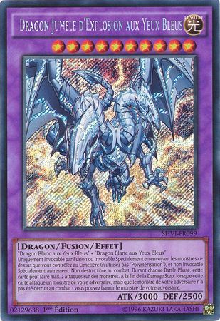 Dragon Jumele d Explosion aux Yeux Bleus SHVI FR099 Secret Rare 1st Edition French Yugioh Cards Dragon Jumele d Explosion aux Yeux Bleus SHVI FR099 Secret Rare 1st Edition French Yugioh Cards