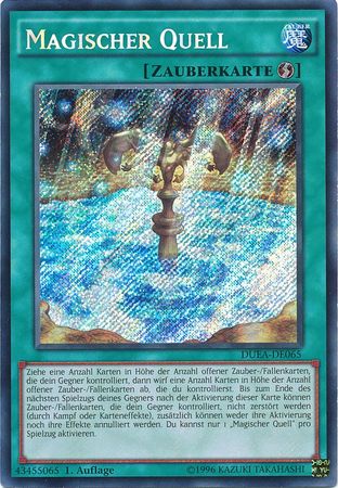 Magischer Quell DUEA DE065 Secret Rare 1st Edition German Yugioh Cards Magischer Quell DUEA DE065 Secret Rare 1st Edition German Yugioh Cards