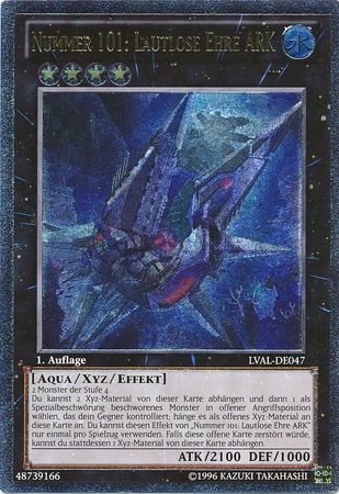 Ultimate Rare Nummer 101 Lautlose Ehre ARK LVAL DE047 1st Edition German Yugioh Cards Ultimate Rare Nummer 101 Lautlose Ehre ARK LVAL DE047 1st Edition German Yugioh Cards