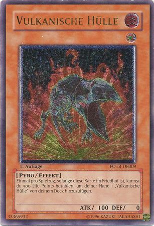 Ultimate Rare Vulkanische Hulle FOTB DE009 1st Edition German Yugioh Cards Ultimate Rare Vulkanische Hulle FOTB DE009 1st Edition German Yugioh Cards