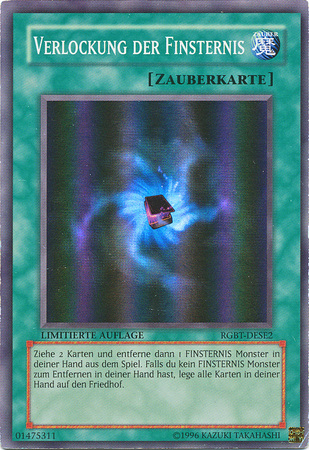 Verlockung Der Finsternis RGBT DESE2 Super Rare Limited Edition German Yugioh Cards Verlockung Der Finsternis RGBT DESE2 Super Rare Limited Edition German Yugioh Cards