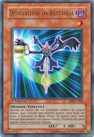 Dissolvitore da Battaglia ABPF IT006 Ultra Rare 1st Edition Italian Yugioh Cards Dissolvitore da Battaglia ABPF IT006 Ultra Rare 1st Edition Italian Yugioh Cards