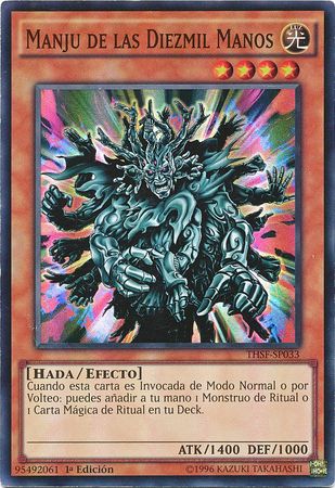 Manju de las Diezmil Manos THSF SP033 Super Rare 1st Edition Spanish Yugioh Cards Manju de las Diezmil Manos THSF SP033 Super Rare 1st Edition Spanish Yugioh Cards