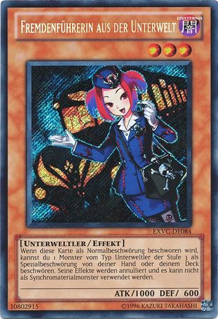 Fremdenfuhrern aus der Unterwelt EXVC DE084 Secret Rare Unlimited German Yugioh Cards Fremdenfuhrern aus der Unterwelt EXVC DE084 Secret Rare Unlimited German Yugioh Cards