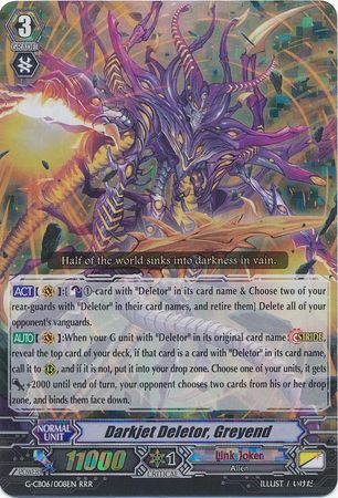 Darkjet Deletor Greyend G CB06 008EN Triple Rare RRR G Clan Booster 6 Rondeau of Chaos and Salvation Singles Darkjet Deletor Greyend G CB06 008EN Triple Rare RRR G Clan Booster 6 Rondeau of Chaos and Salvation Singles