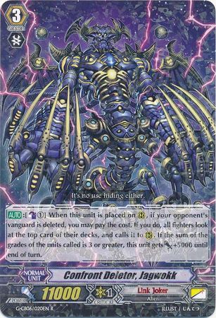 Confront Deletor Jagwokk G CB06 020EN Rare R G Clan Booster 6 Rondeau of Chaos and Salvation Singles Confront Deletor Jagwokk G CB06 020EN Rare R G Clan Booster 6 Rondeau of Chaos and Salvation Singles