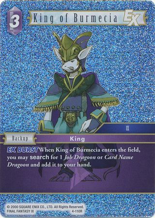King of Burmecia EX 4 110R Rare Foil Opus IV Collection Foil Singles King of Burmecia EX 4 110R Rare Foil Opus IV Collection Foil Singles