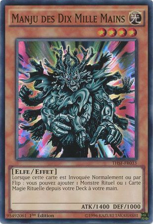 Manju Des Dix Mille Mains THSF FR033 Super Rare 1st Edition French Yugioh Cards Manju Des Dix Mille Mains THSF FR033 Super Rare 1st Edition French Yugioh Cards