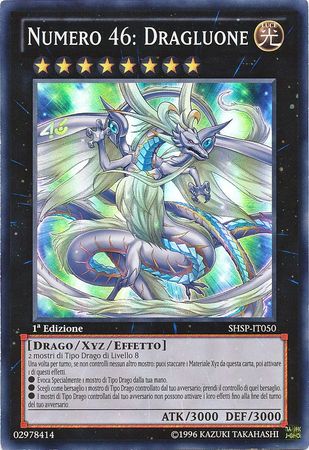 Numero 46 Dragluone SHSP IT050 Super Rare 1st Edition Italian Yugioh Cards Numero 46 Dragluone SHSP IT050 Super Rare 1st Edition Italian Yugioh Cards