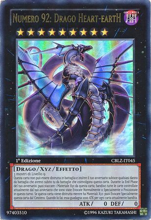Numero 92 Drago Heart EartH CBLZ IT045 Ultra Rare 1st Edition Italian Yugioh Cards Numero 92 Drago Heart EartH CBLZ IT045 Ultra Rare 1st Edition Italian Yugioh Cards