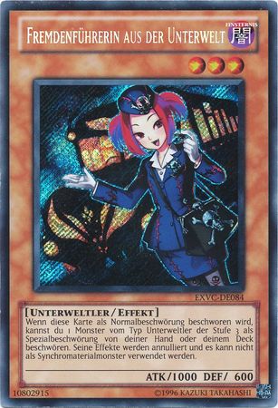 Fremdenfuhrerin aus der Unterwelt EXVC DE084 Secret Rare Unlimited German Yugioh Cards Fremdenfuhrerin aus der Unterwelt EXVC DE084 Secret Rare Unlimited German Yugioh Cards