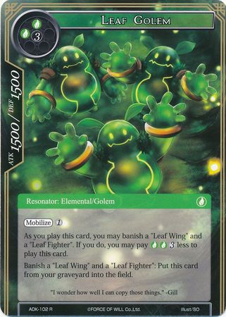 Leaf Golem ADK 102 Rare Force of Will Advent of the Demon King Singles Leaf Golem ADK 102 Rare Force of Will Advent of the Demon King Singles