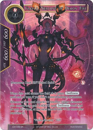 Frayla Servant of Demon Fire ADK 045 Super Rare Full Art Force of Will Advent of the Demon King Singles Frayla Servant of Demon Fire ADK 045 Super Rare Full Art Force of Will Advent of the Demon King Singles