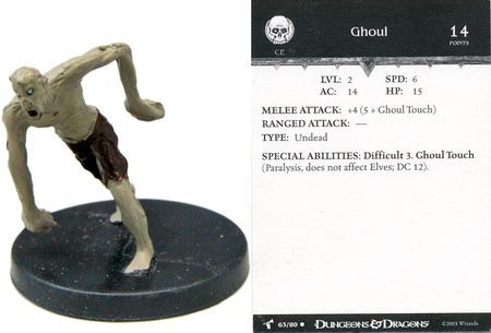 D&D Miniatures Unhallowed GRAVETOUCHED GHOUL #53 Undead 