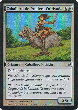 Caballero de Pradera Cultivada Knight of Meadowgrain Lorwyn Foil Spanish Caballero de Pradera Cultivada Knight of Meadowgrain Lorwyn Foil Spanish